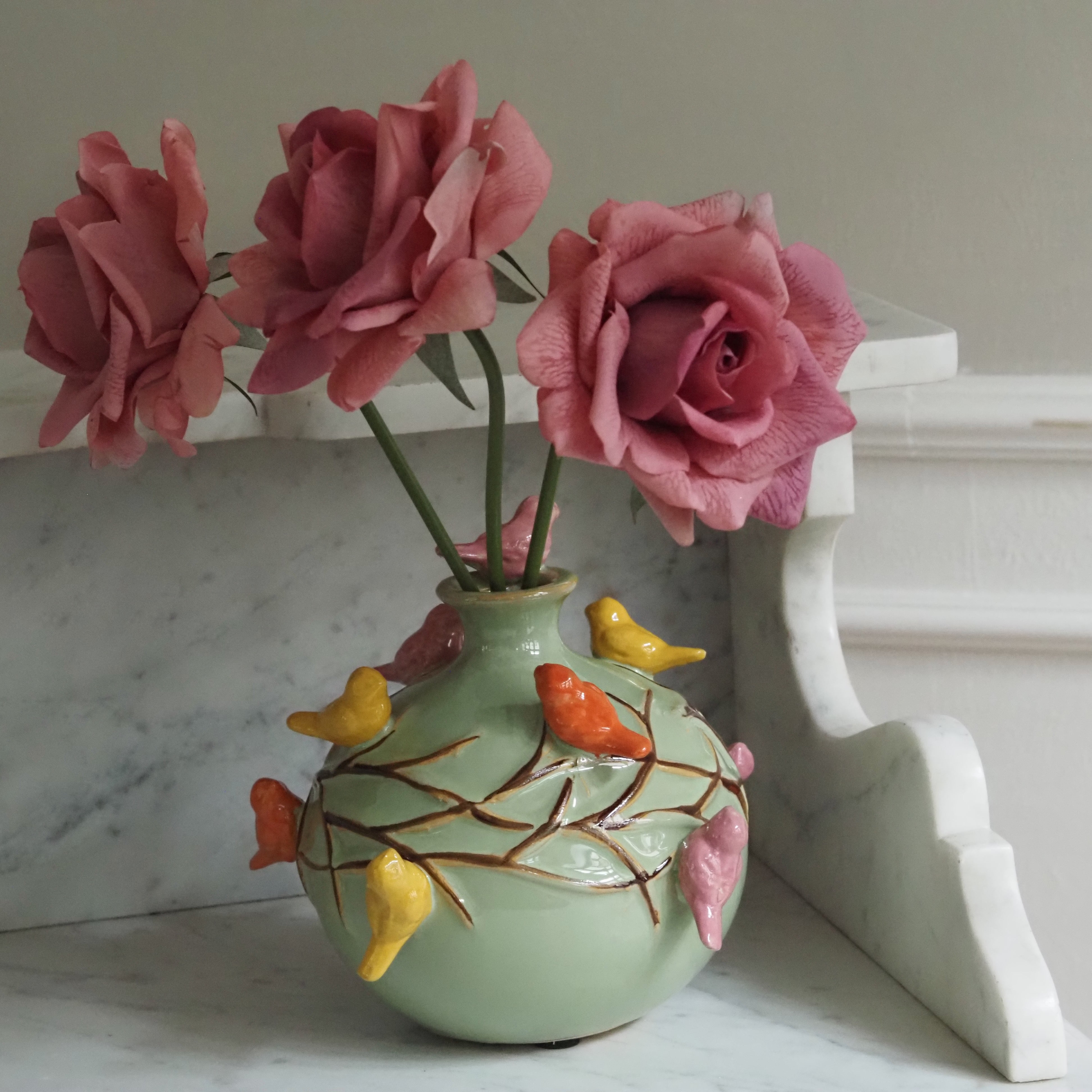Rosenbund Altrosa · dekorativer Blütenzweig mit drei Rosen
