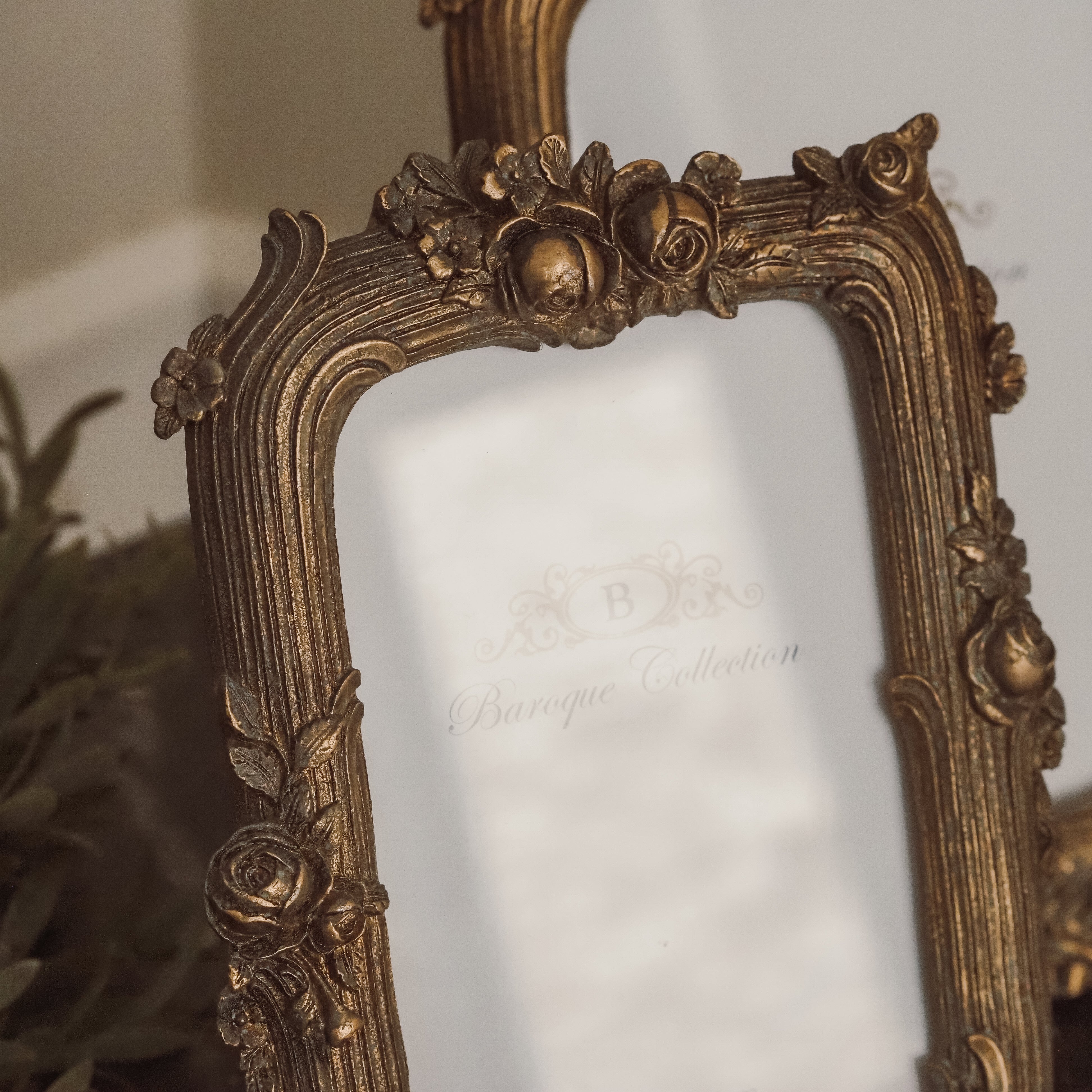 Bilderrahmen Antikgold · Barockstil mit Rosendekor