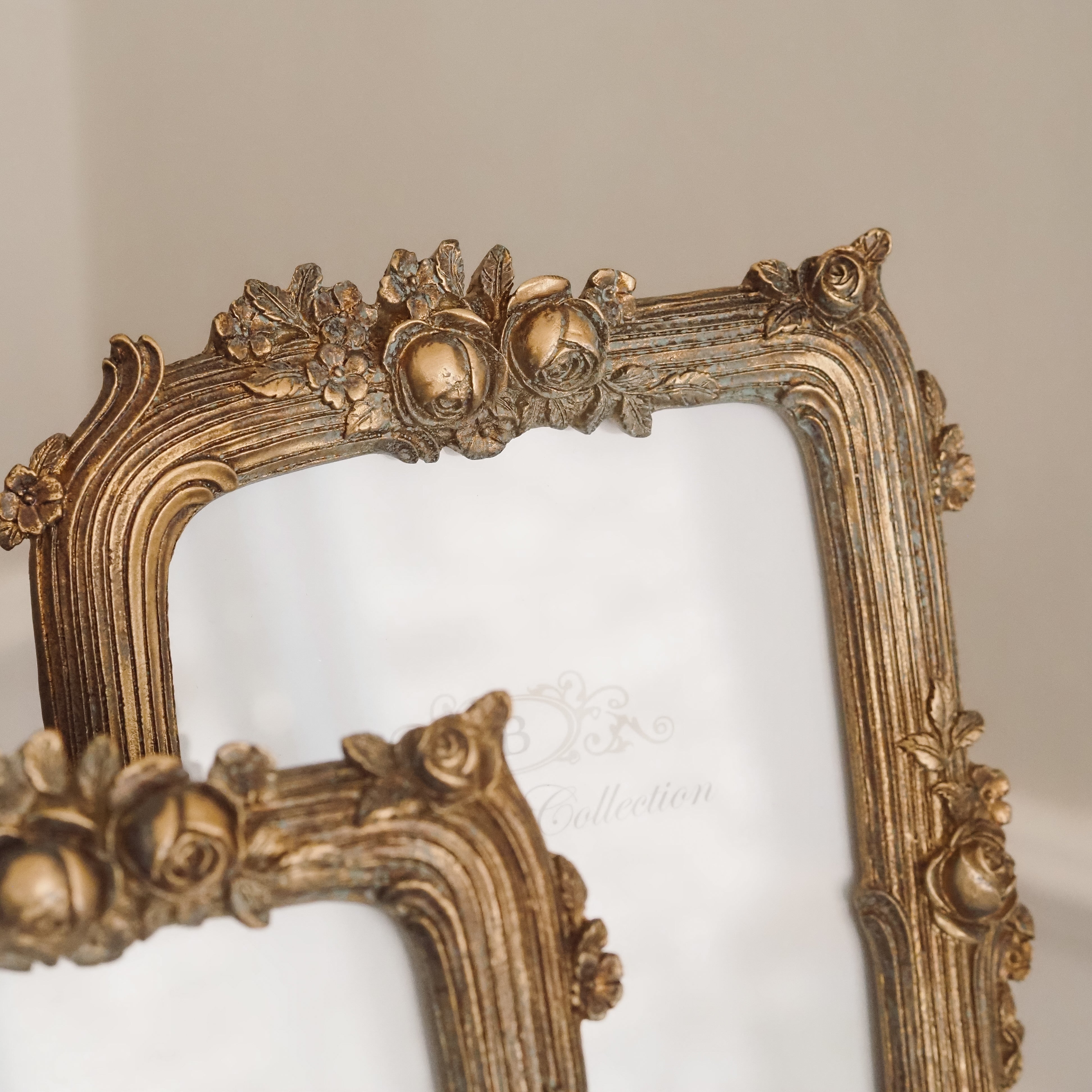 Bilderrahmen Antikgold · Barockstil mit Rosendekor