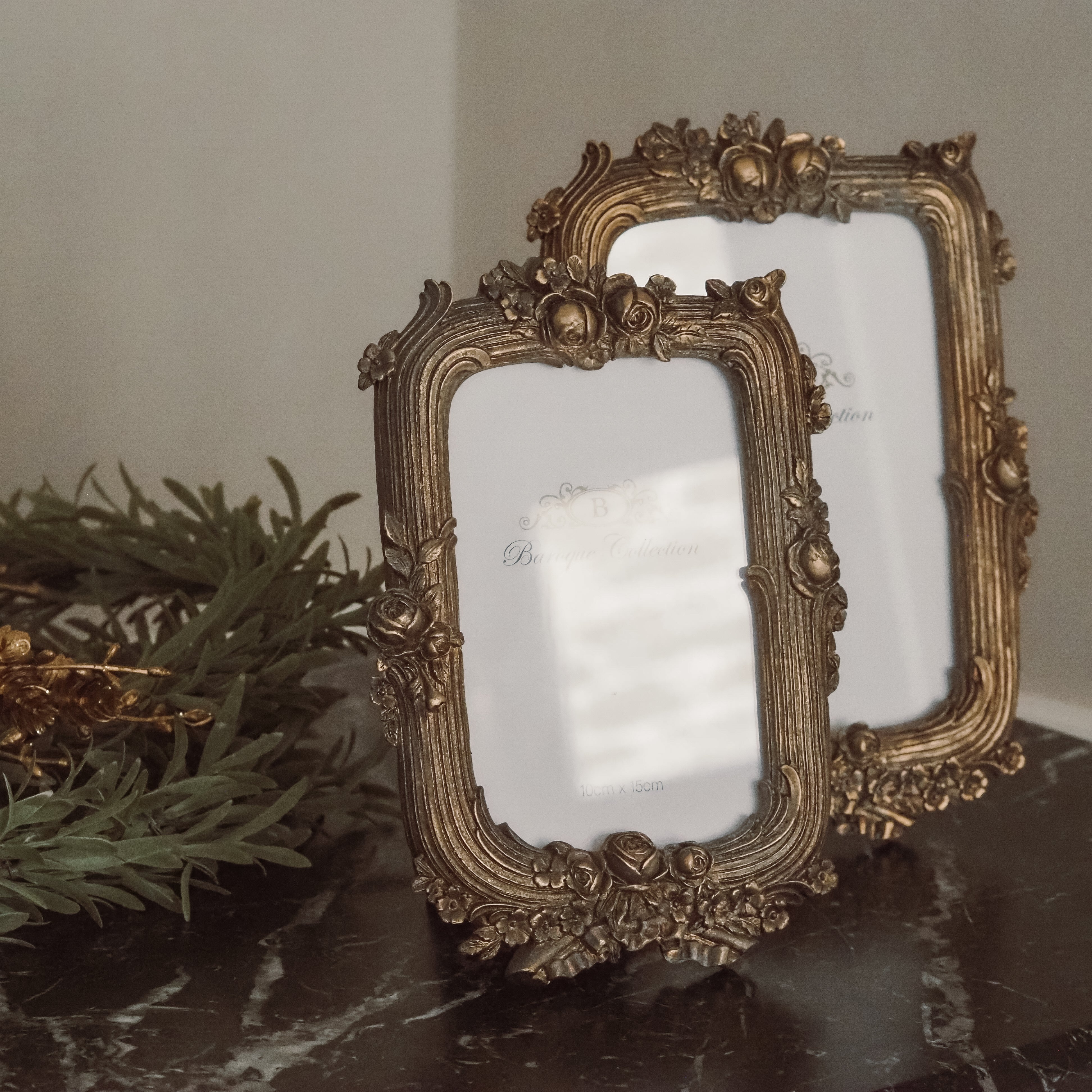 Bilderrahmen Antikgold · Barockstil mit Rosendekor