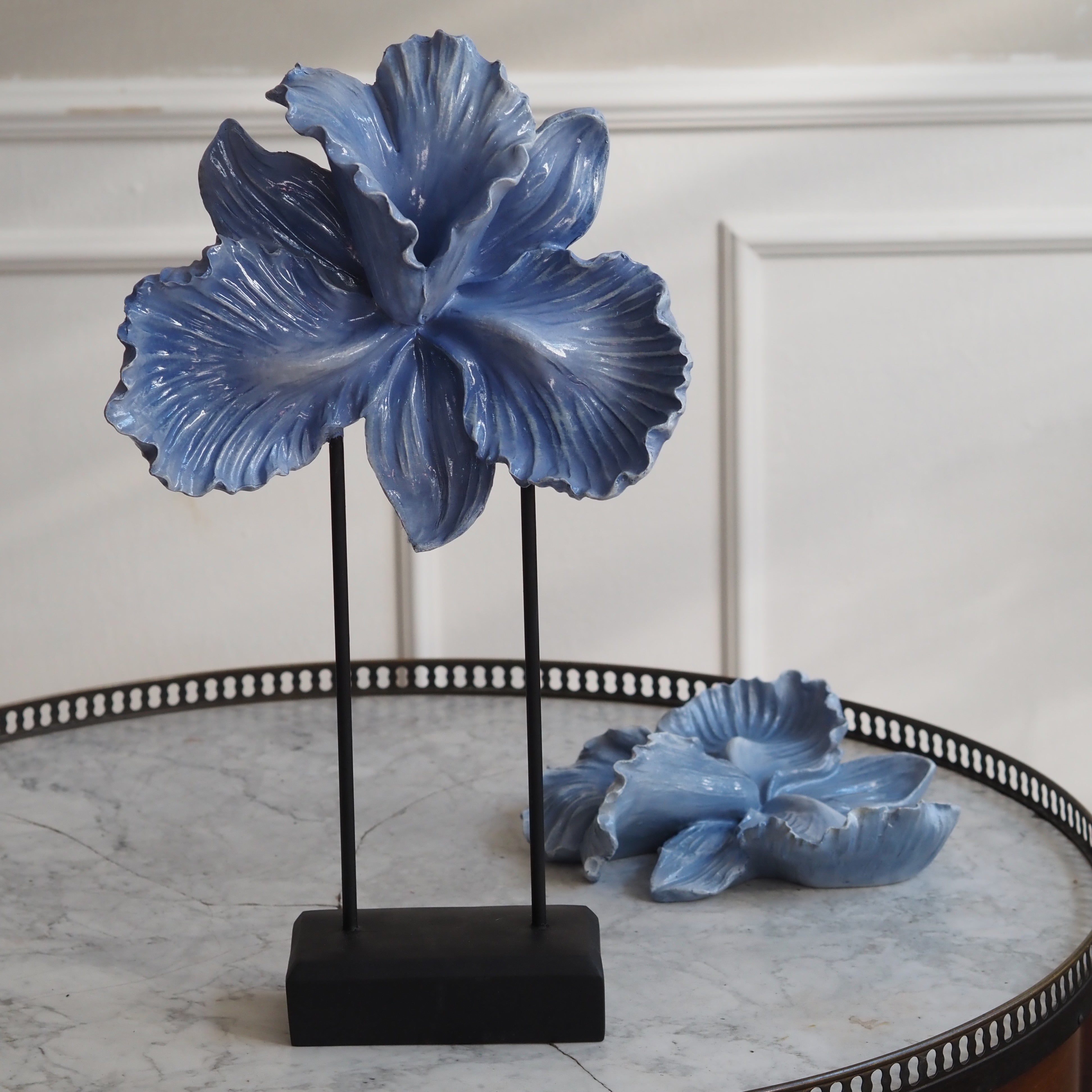 Dekoblume Blau · Wandobjekt Standskulptur
