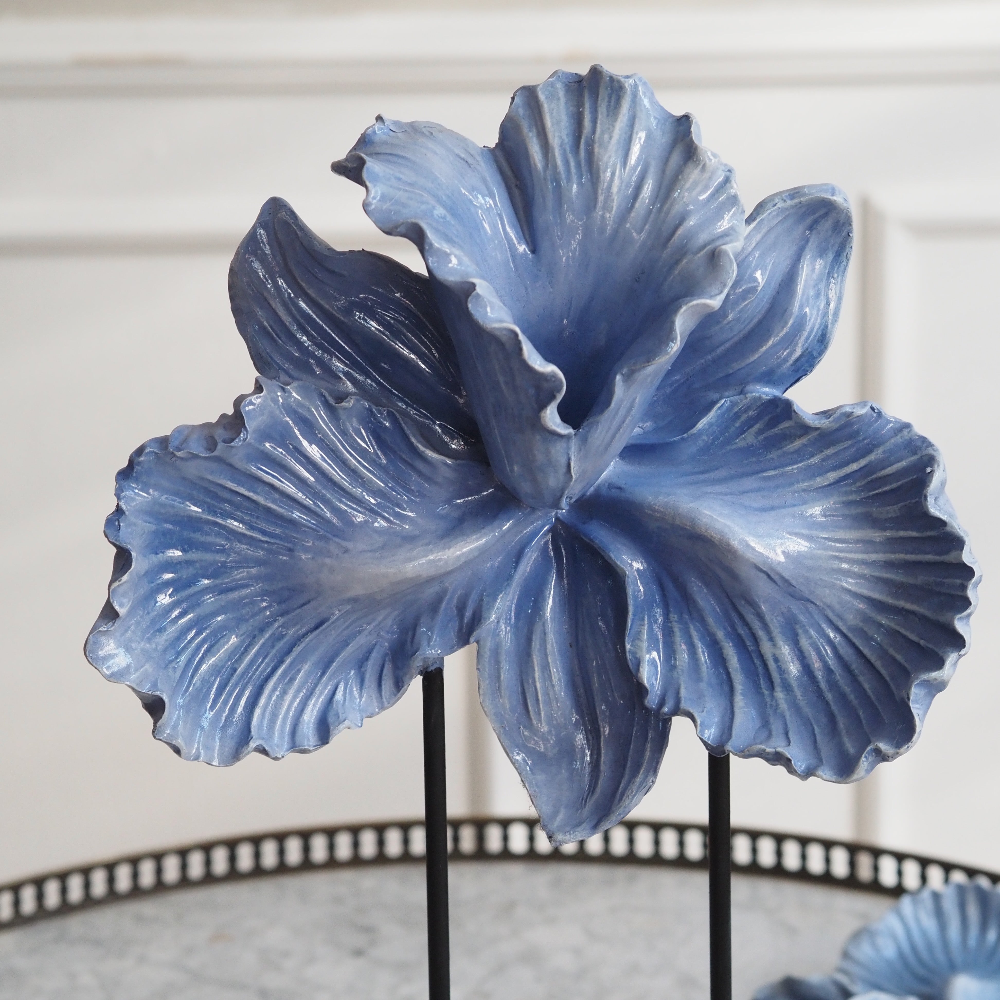 Dekoblume Blau · Wandobjekt Standskulptur