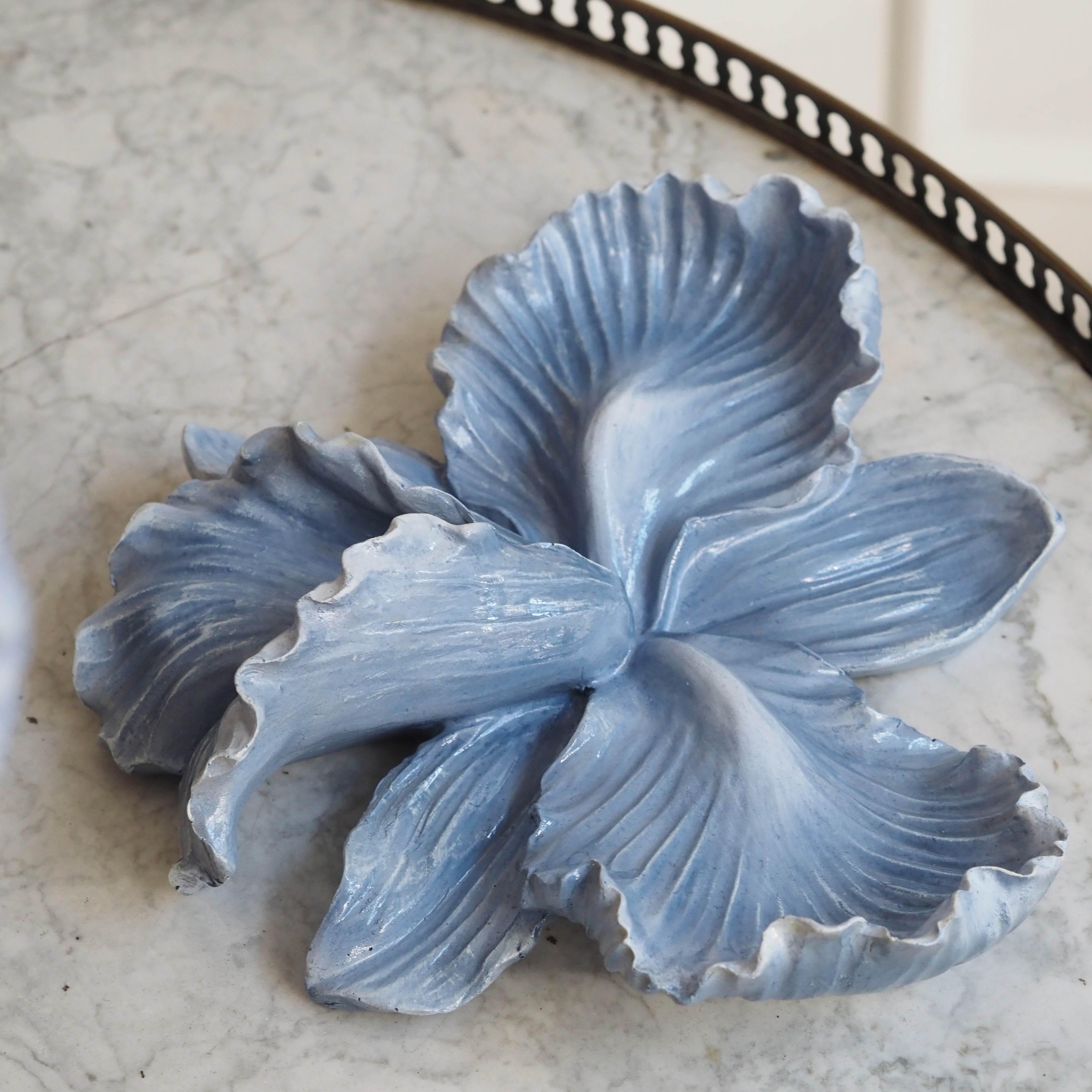 Dekoblume Blau · Wandobjekt Standskulptur