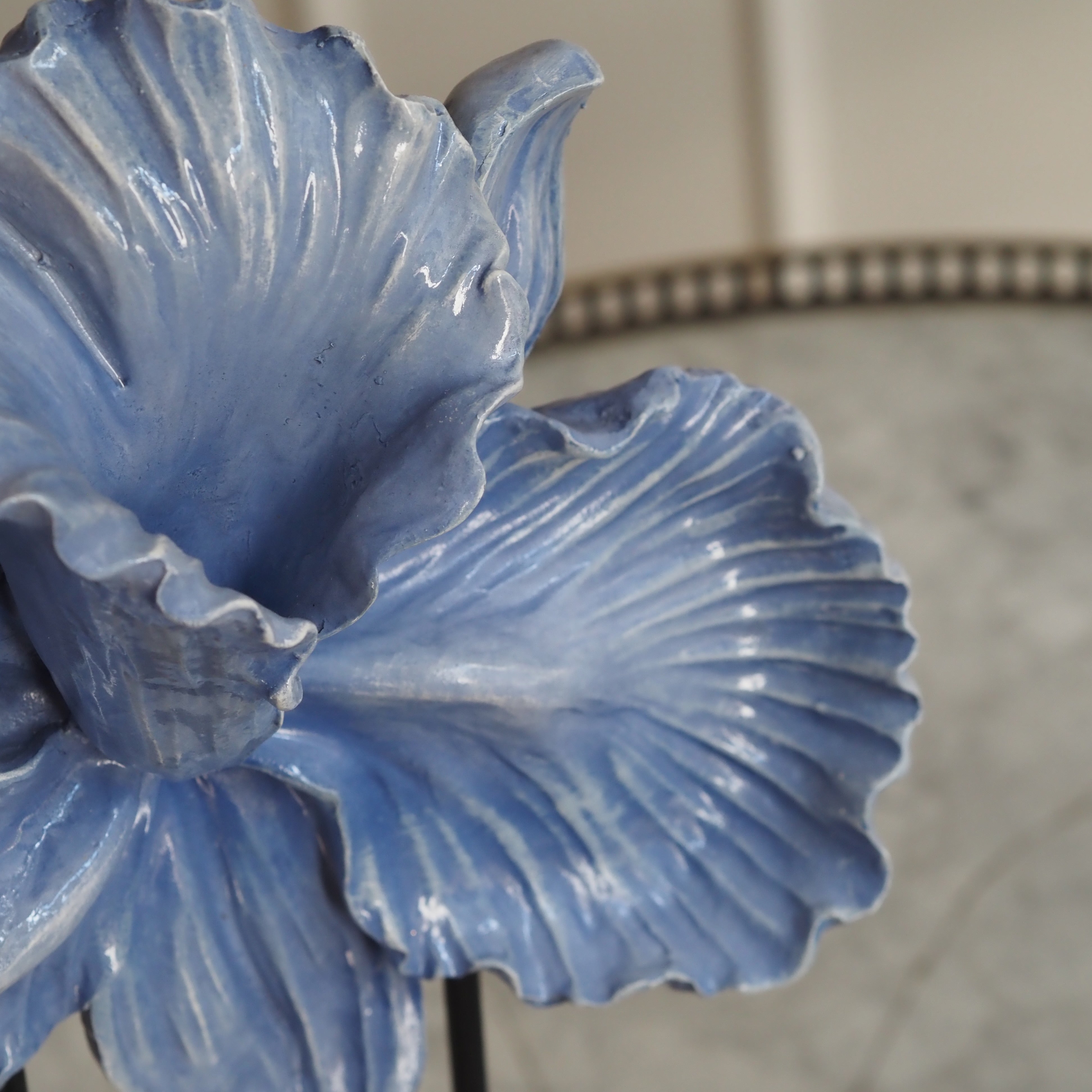 Dekoblume Blau · Wandobjekt Standskulptur