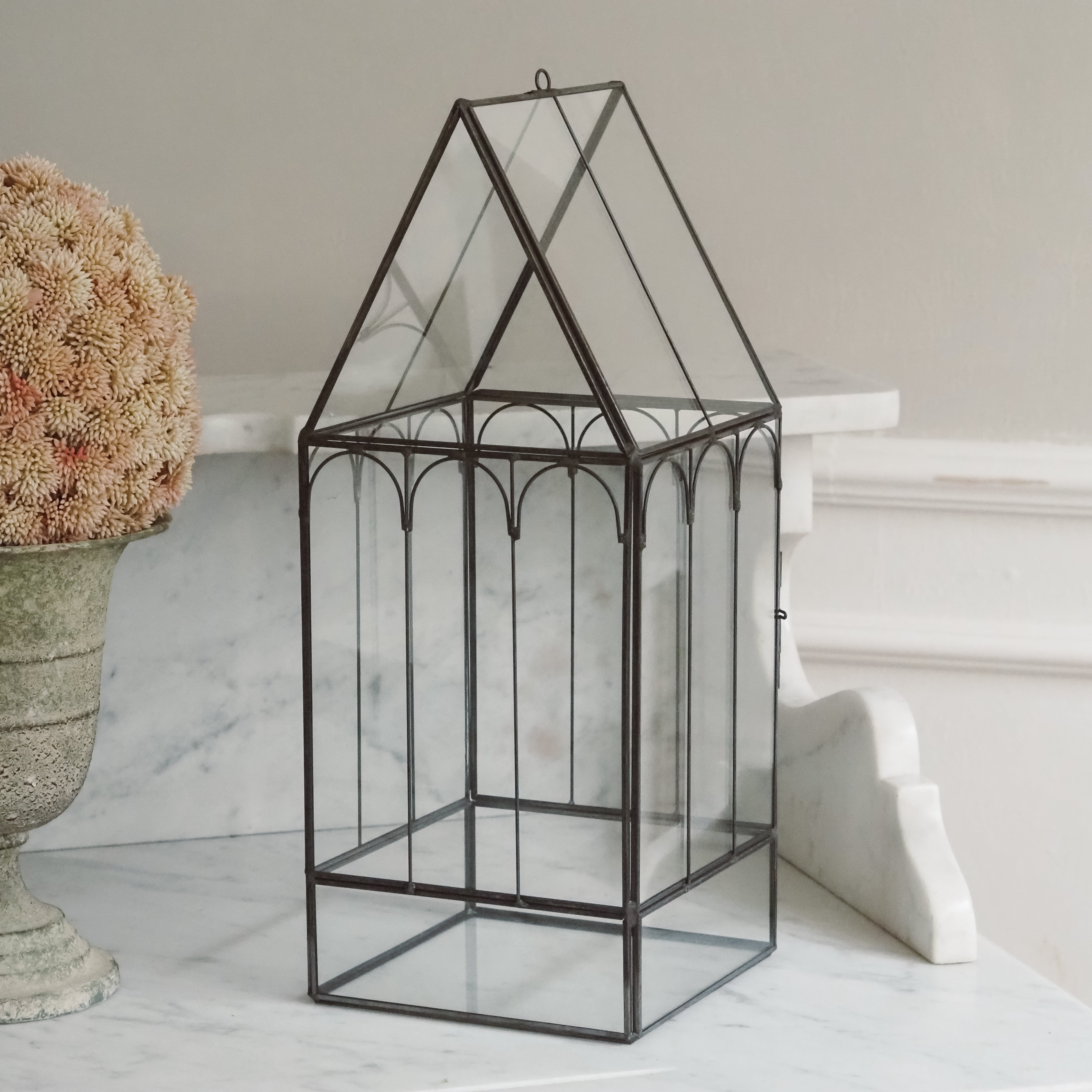 Dekovitrine Haus · Glasvitrine im Gewächshausstil zum Stellen oder Aufhängen
