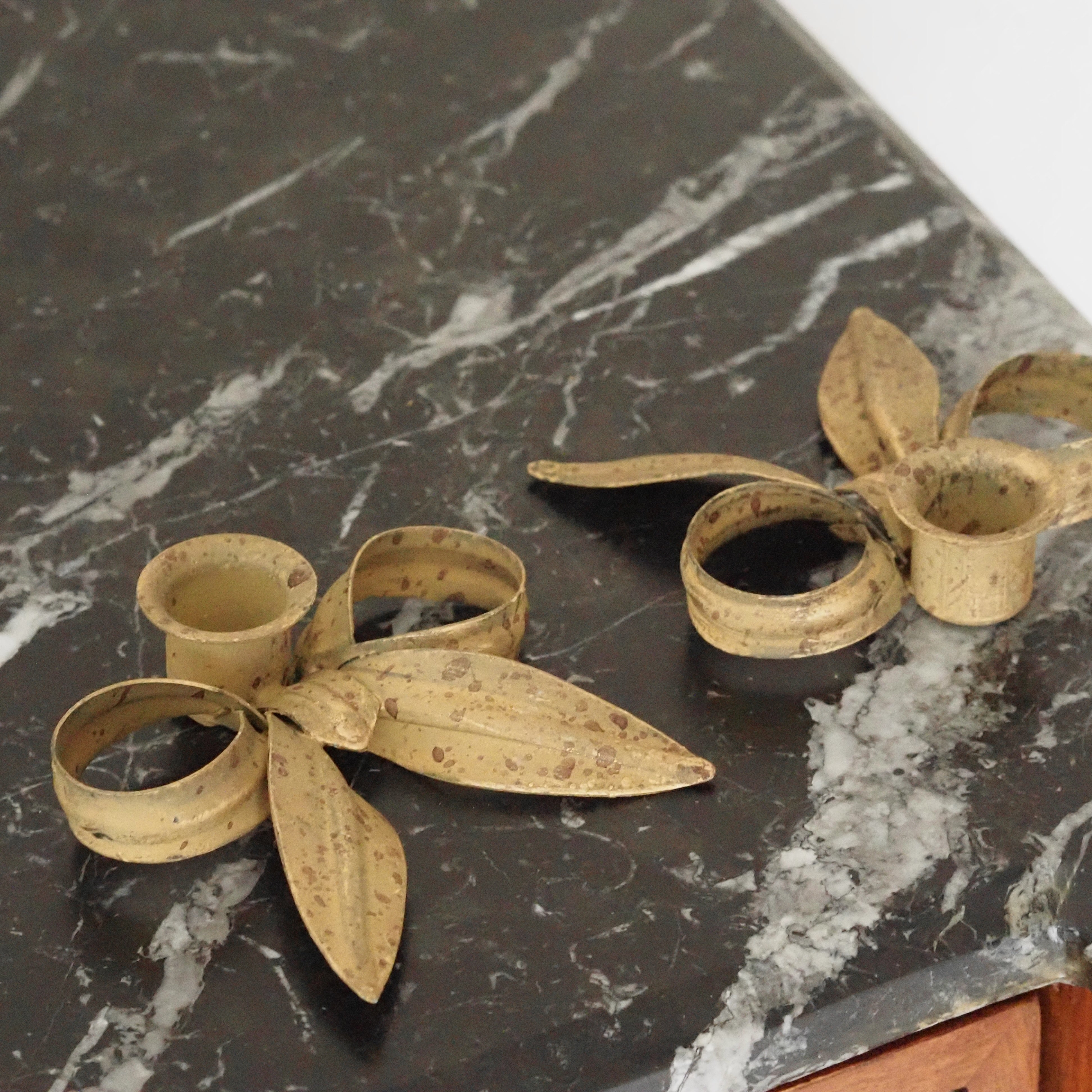 Kerzenhalter Schleife goldfarben · Louis-Seize inspiriert