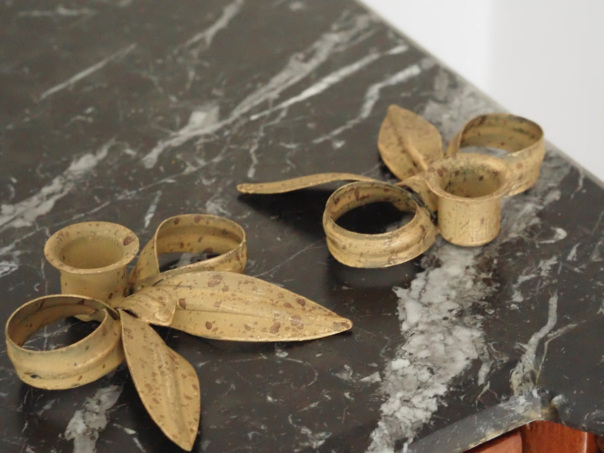 Kerzenhalter Schleife goldfarben · Louis-Seize inspiriert