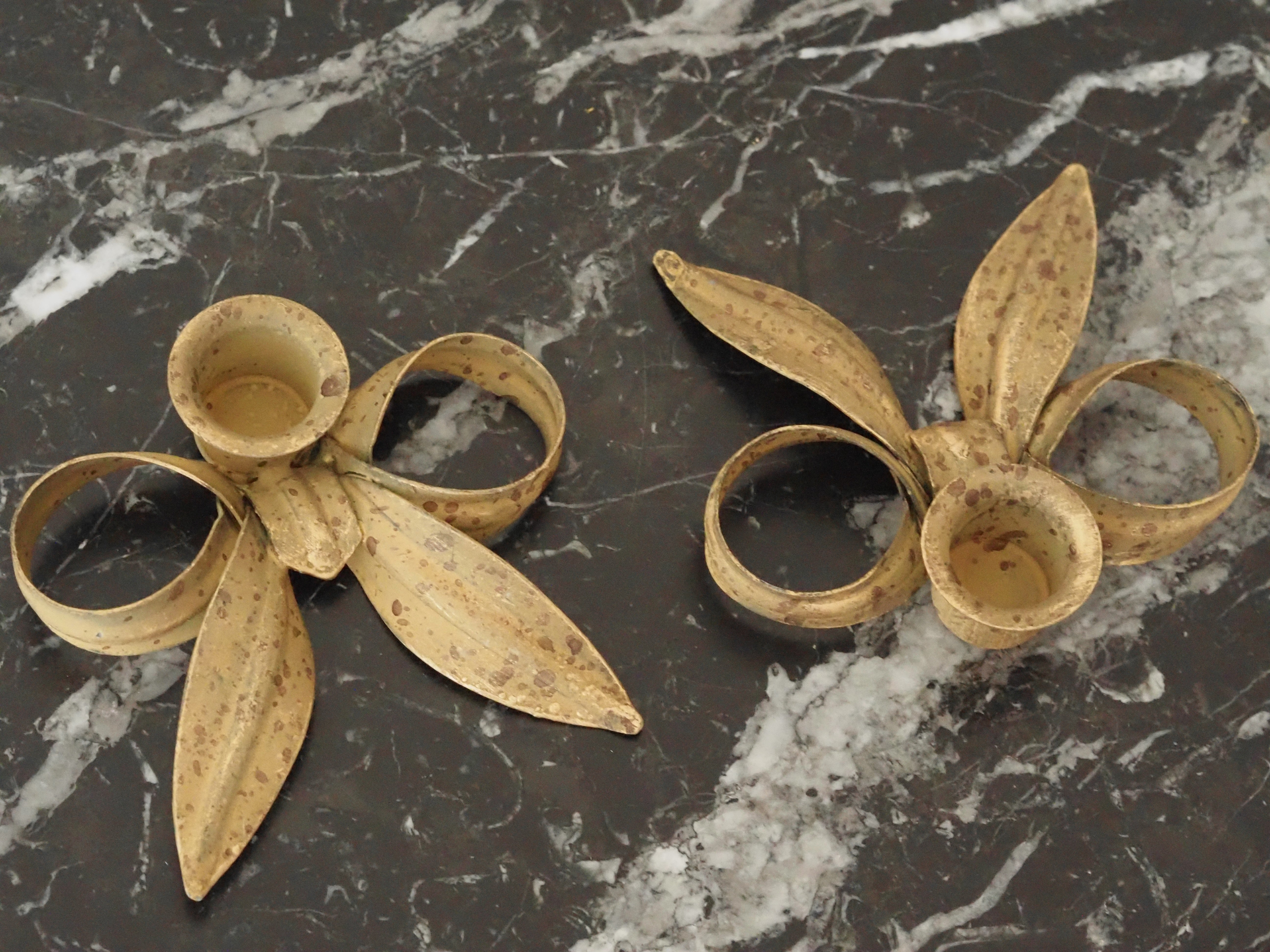 Kerzenhalter Schleife goldfarben · Louis-Seize inspiriert