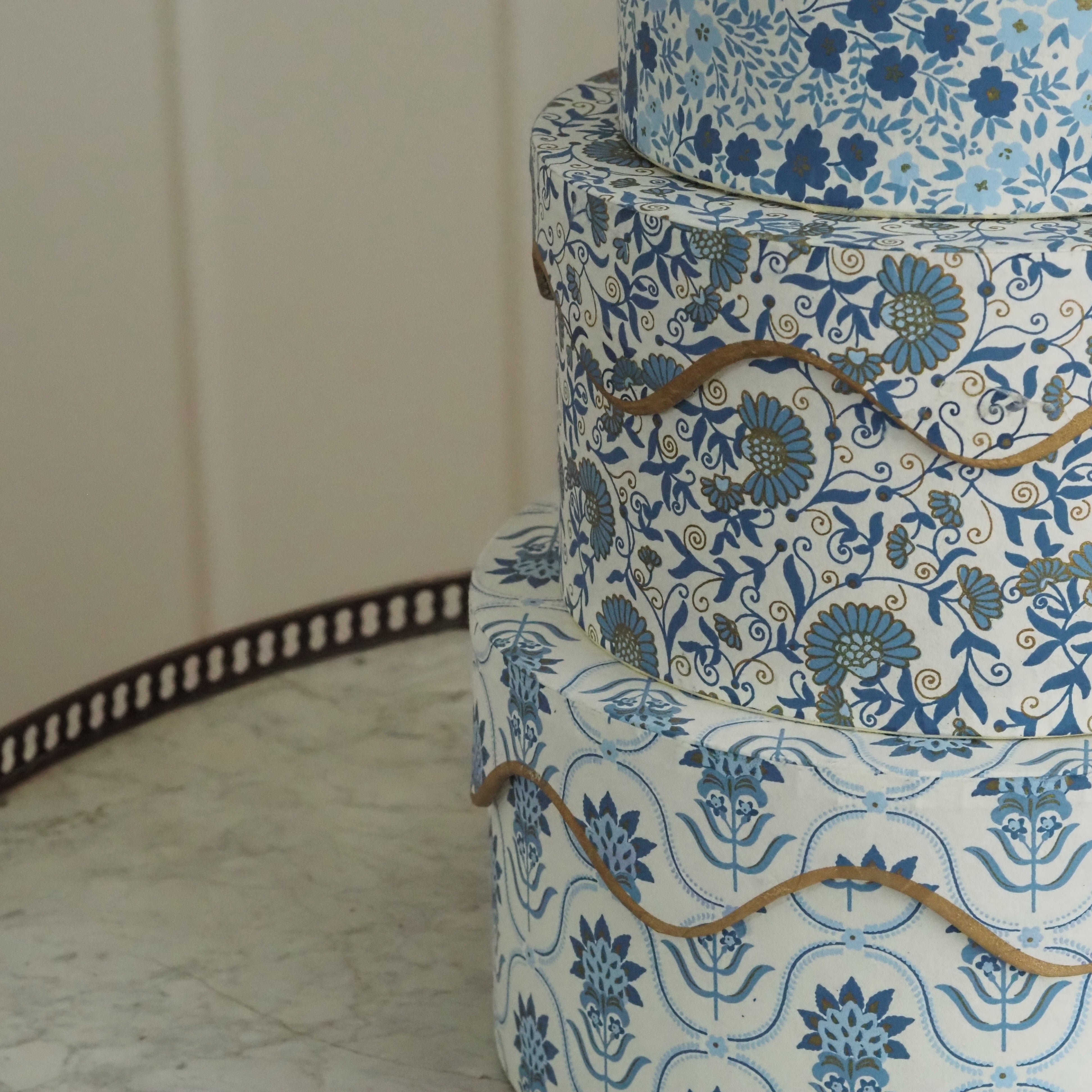 Geschenkboxen rund · florales Ornamentmuster / Aufbewahrungsboxen Set