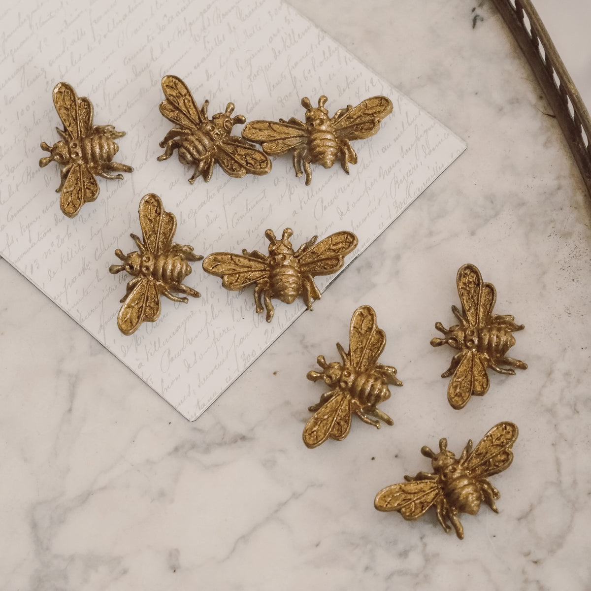 Bienen-Magnete 8er-Set · Goldoptik nach Empire-Vorbild