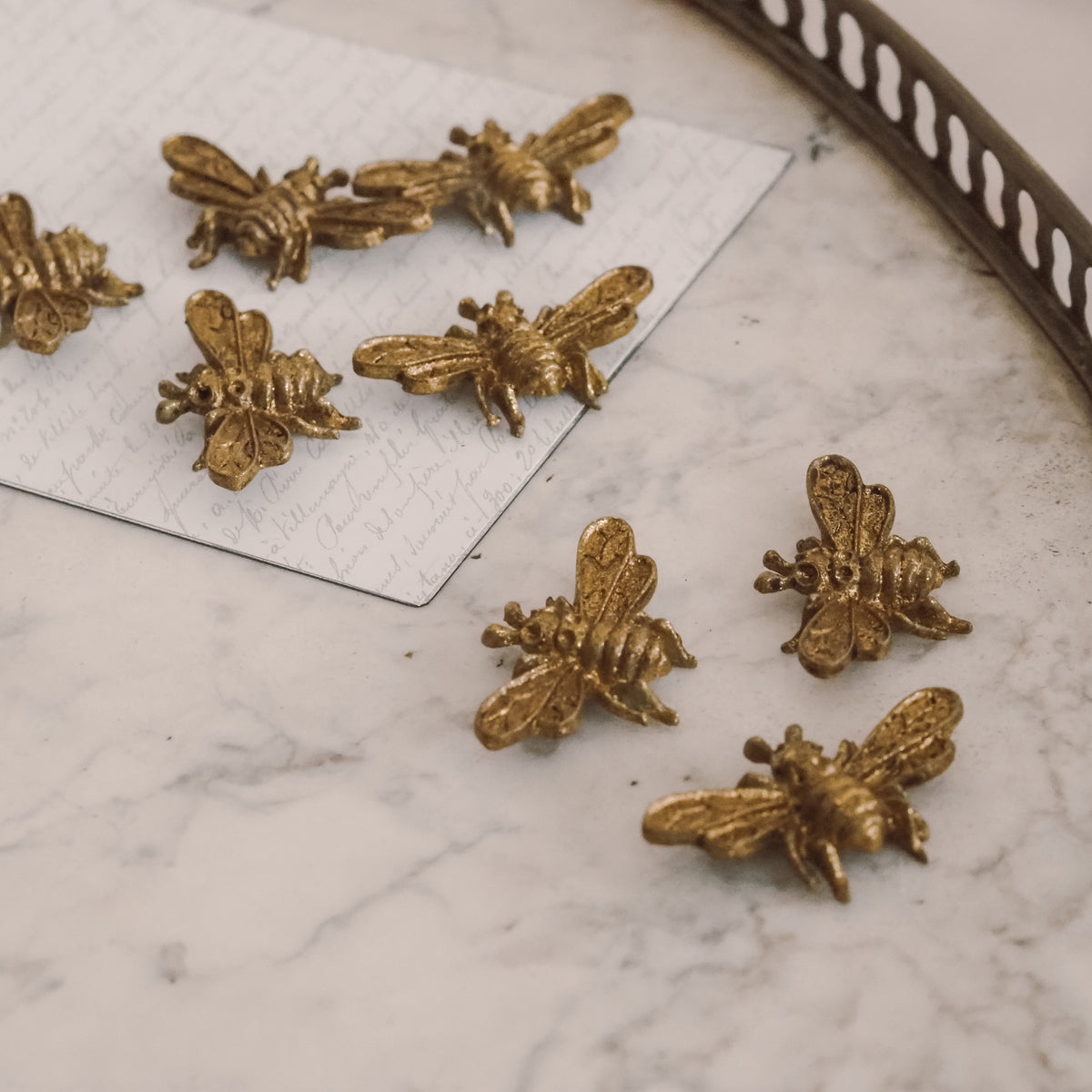 Bienen-Magnete 8er-Set · Goldoptik nach Empire-Vorbild