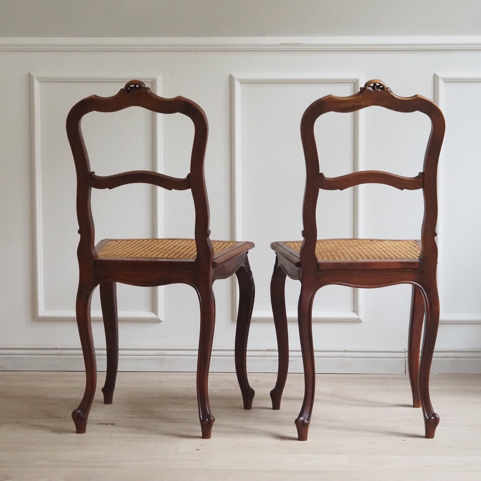 Französische Rokoko Stühle mit Wiener Geflecht, um 1900, Stuhl SET