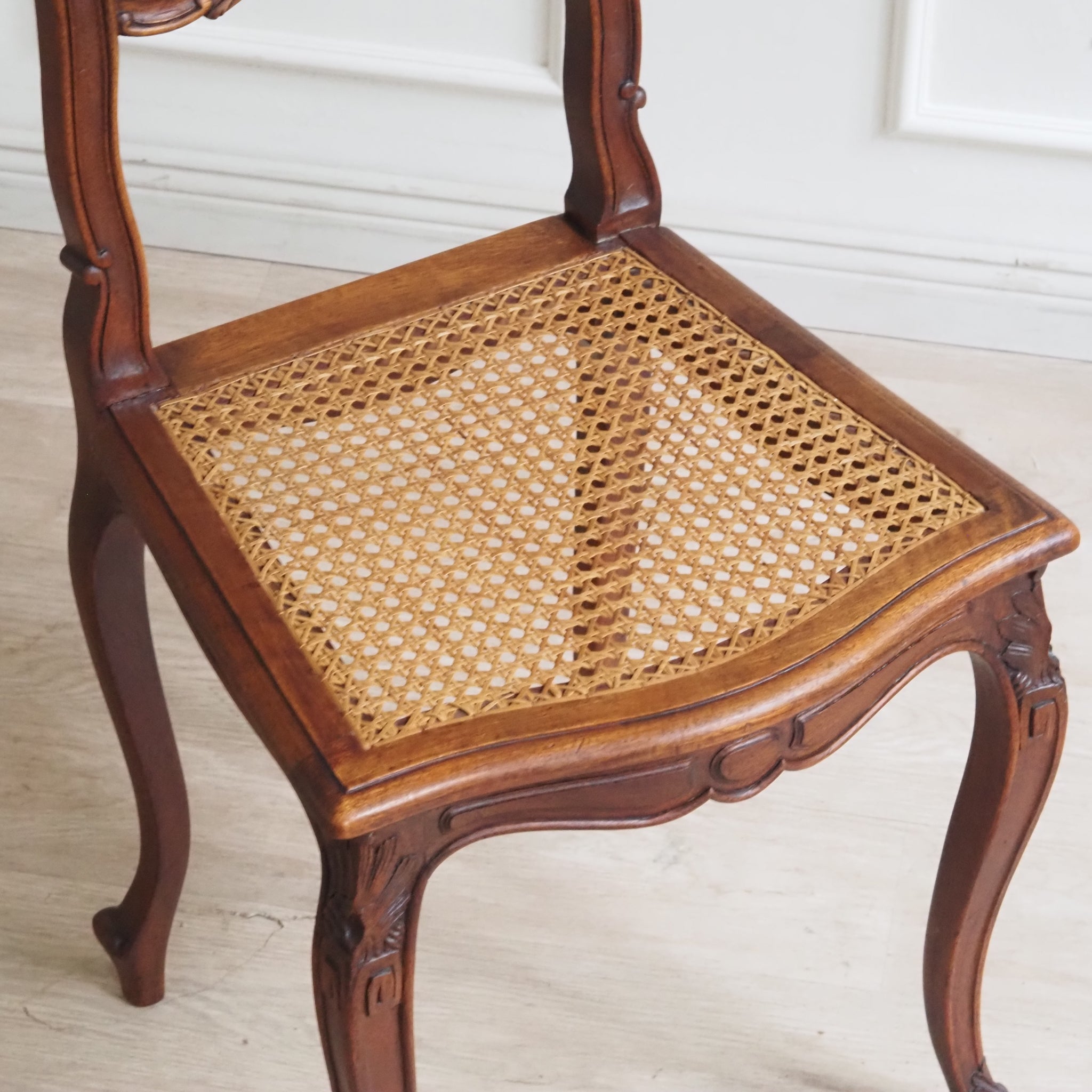 Französische Rokoko Stühle mit Wiener Geflecht, um 1900, Stuhl SET