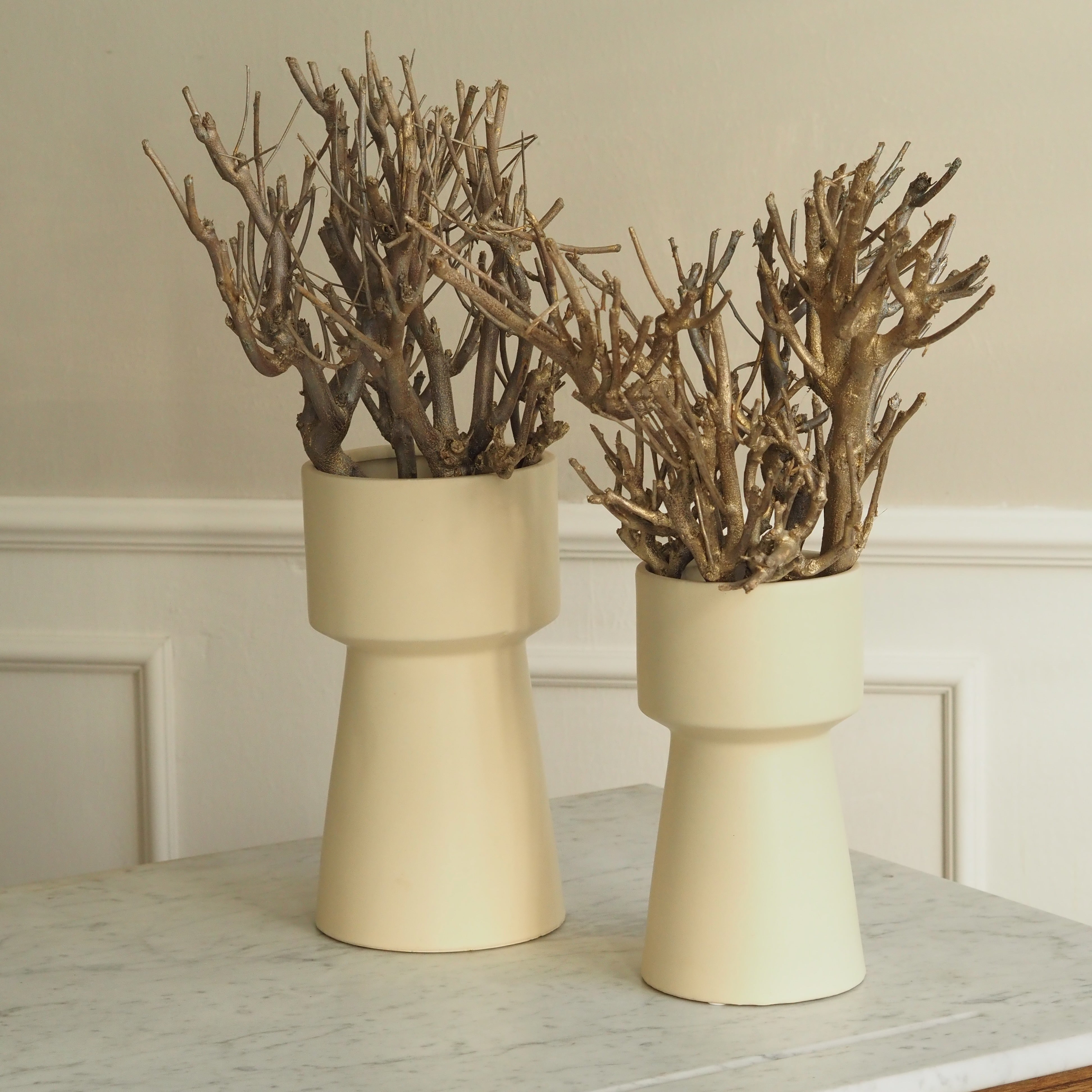 Keramikvasen 2er Set · moderne Formensprache / 1970er inspirierte Blumenvasen