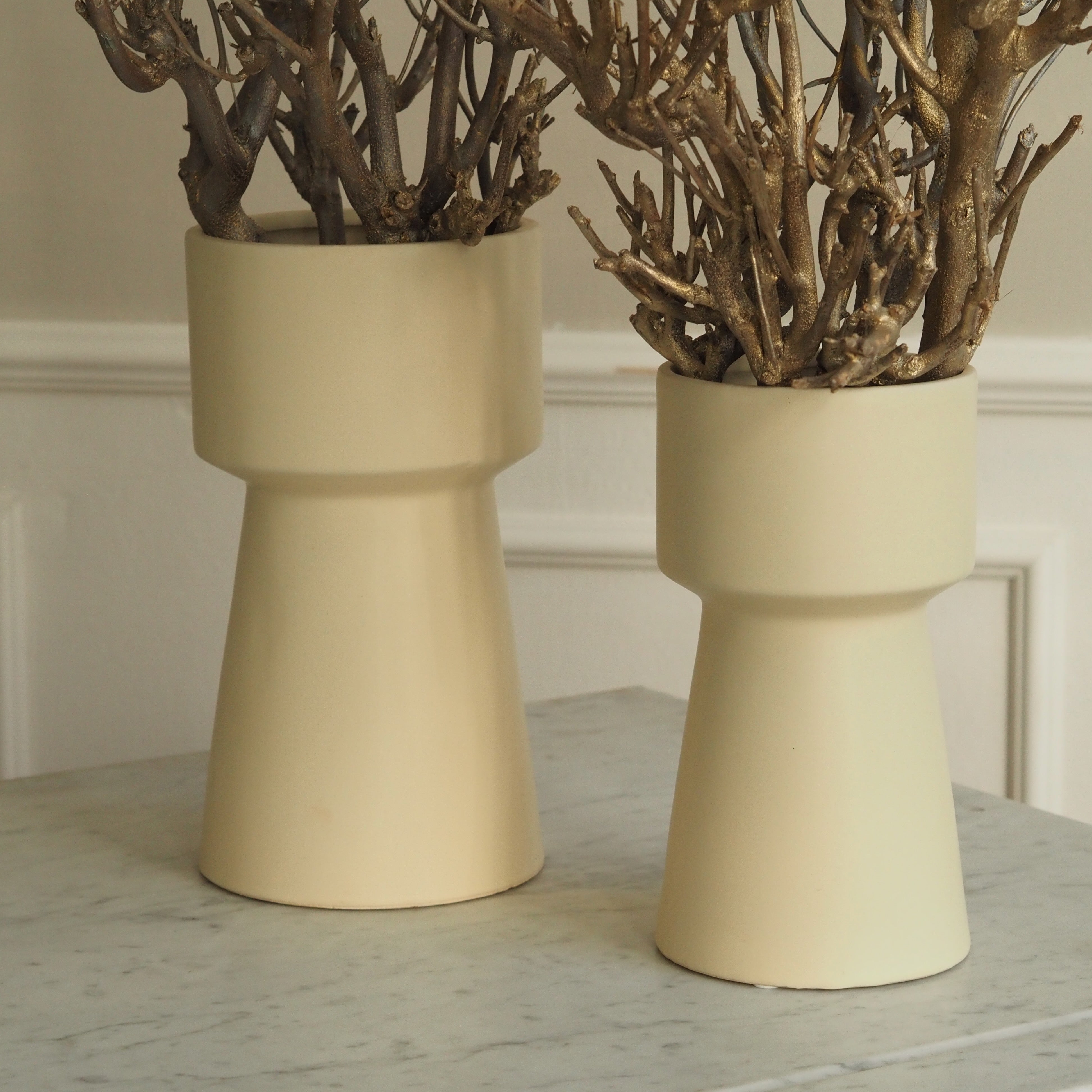Keramikvasen 2er Set · moderne Formensprache / 1970er inspirierte Blumenvasen