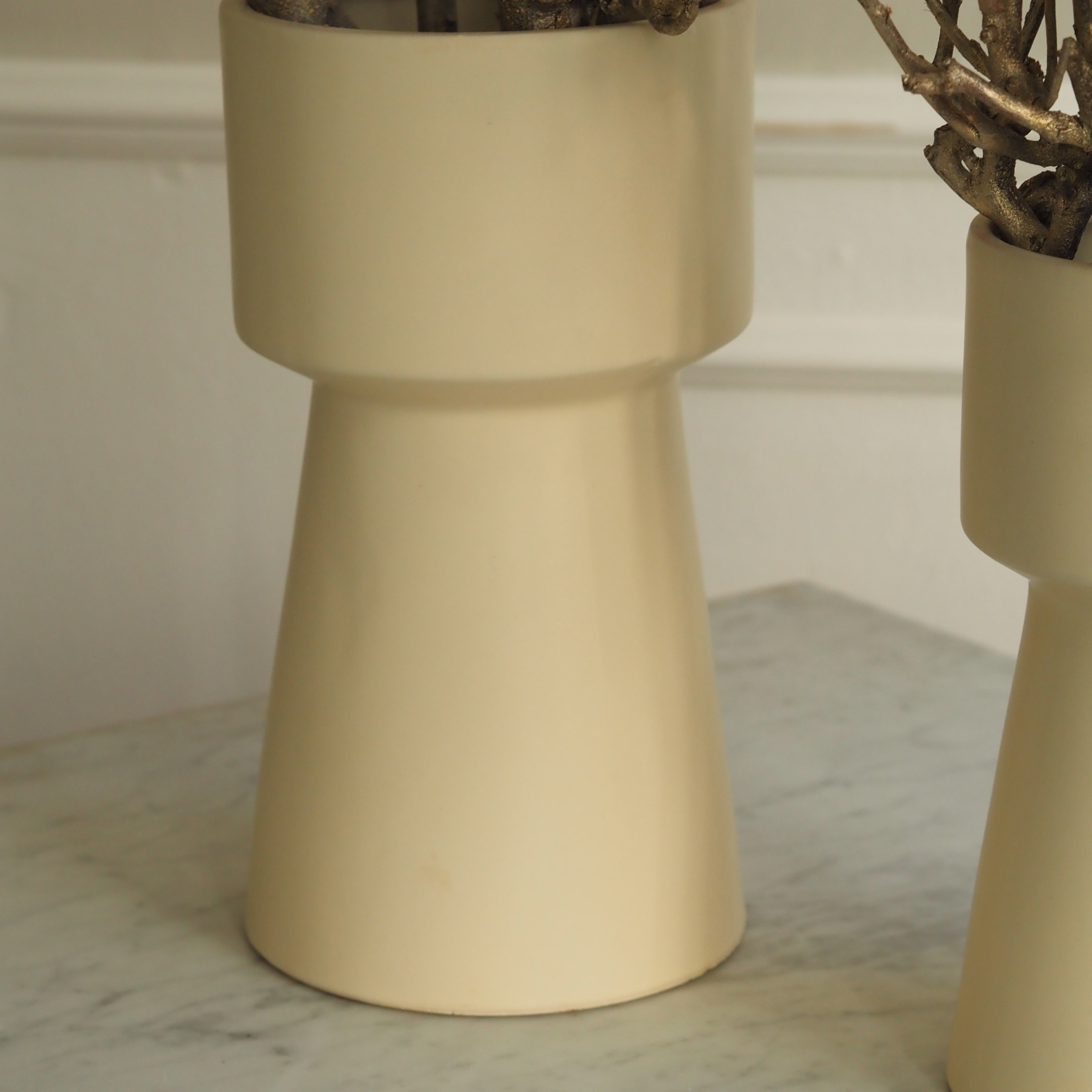 Keramikvasen 2er Set · moderne Formensprache / 1970er inspirierte Blumenvasen