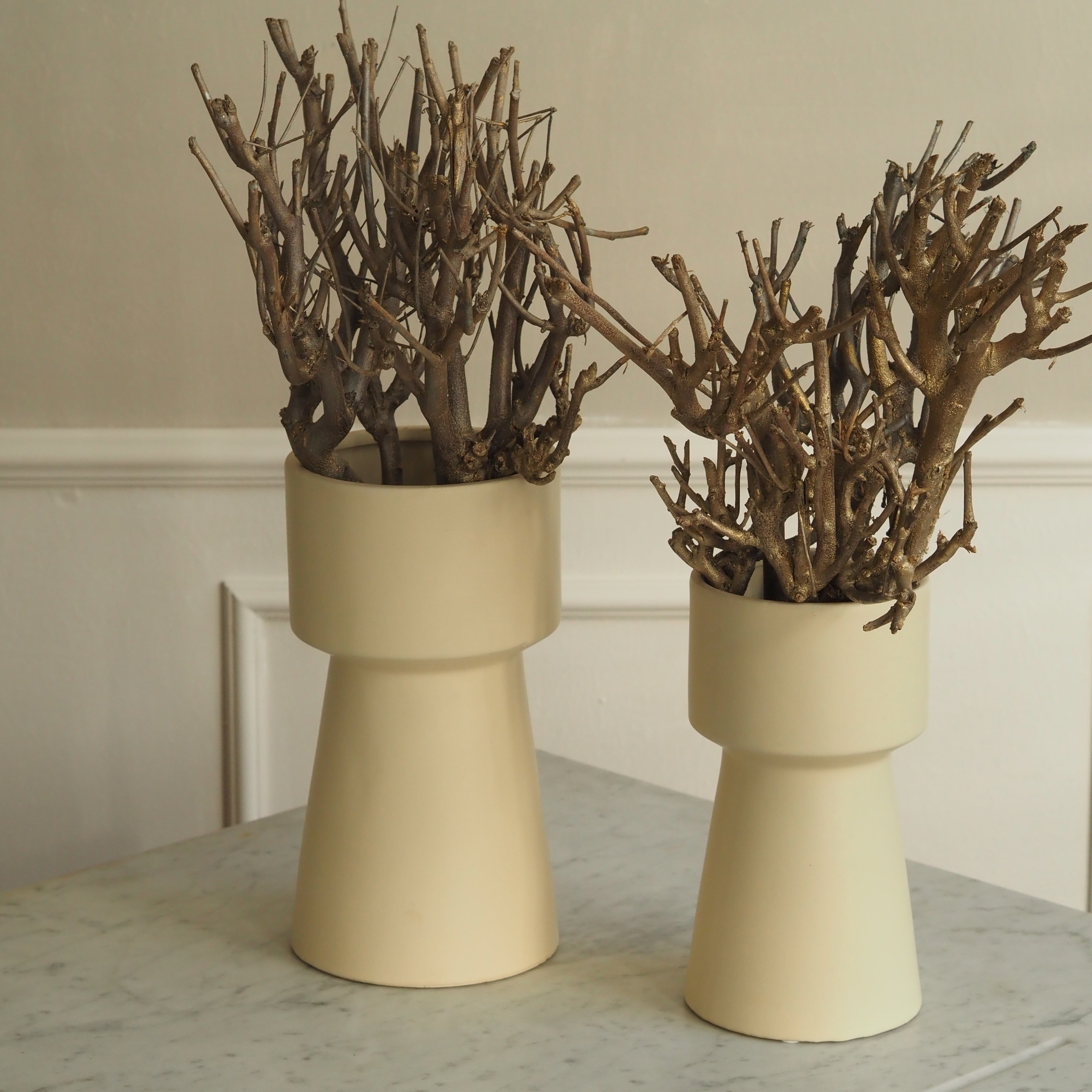 Keramikvasen 2er Set · moderne Formensprache / 1970er inspirierte Blumenvasen