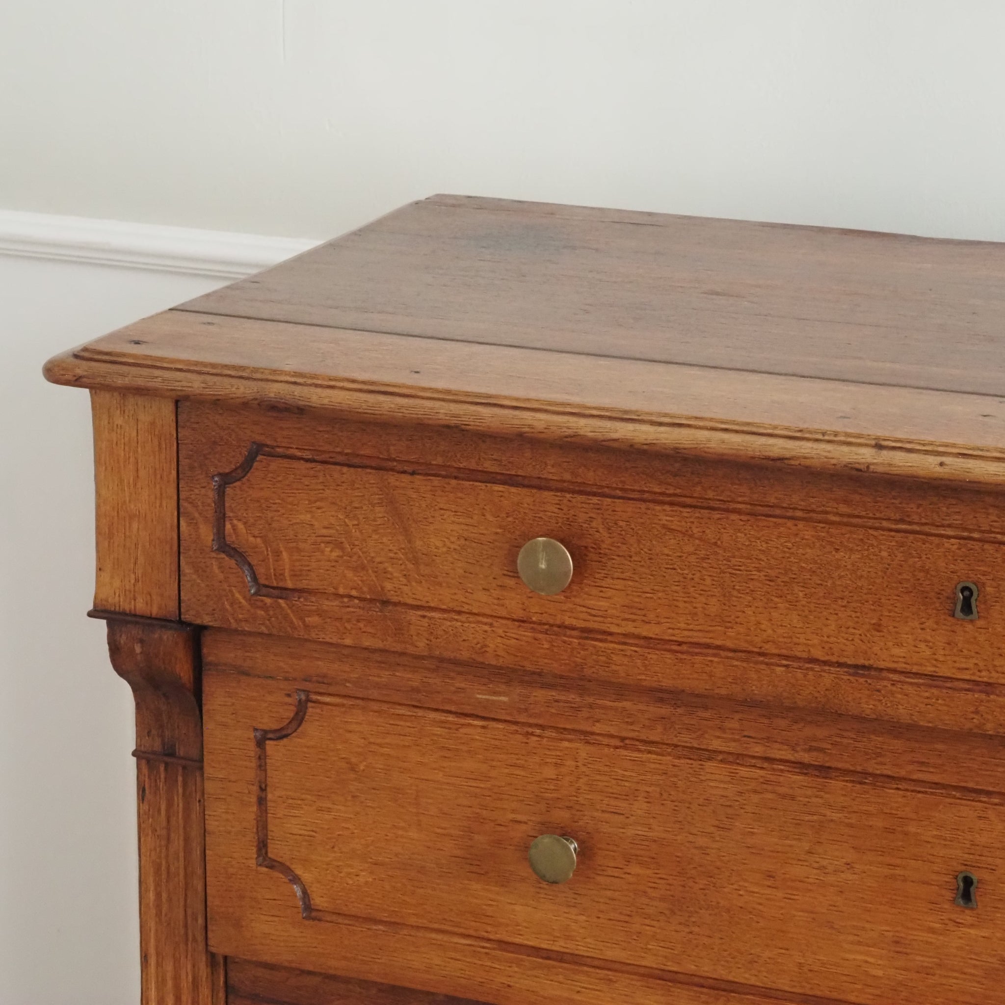 Elegante antike Schubladenkommode um 1880 - Kommode Eiche honigbraun