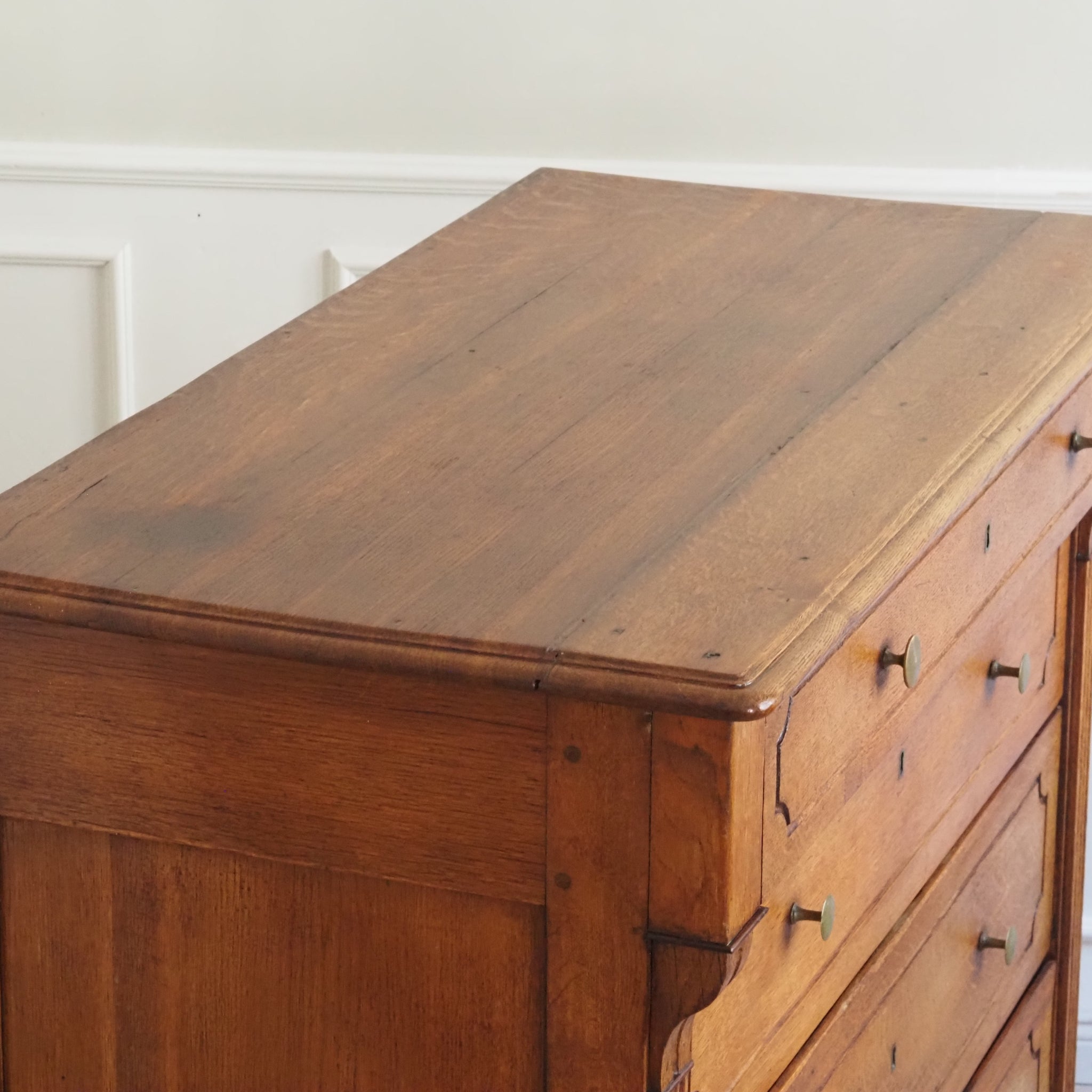 Elegante antike Schubladenkommode um 1880 - Kommode Eiche honigbraun