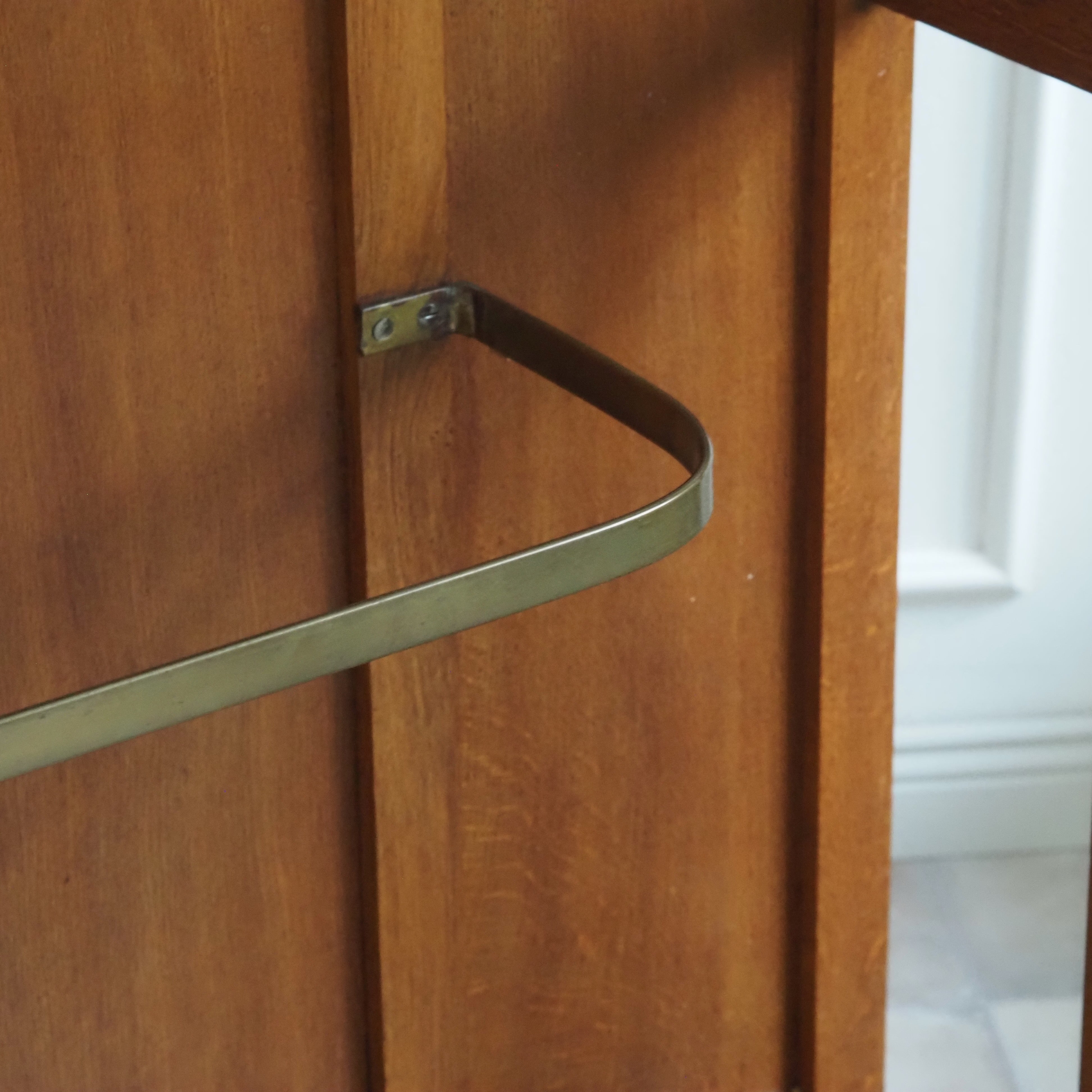 Jugendstil Garderobe Eiche mit Spiegel und Intarsien um 1900