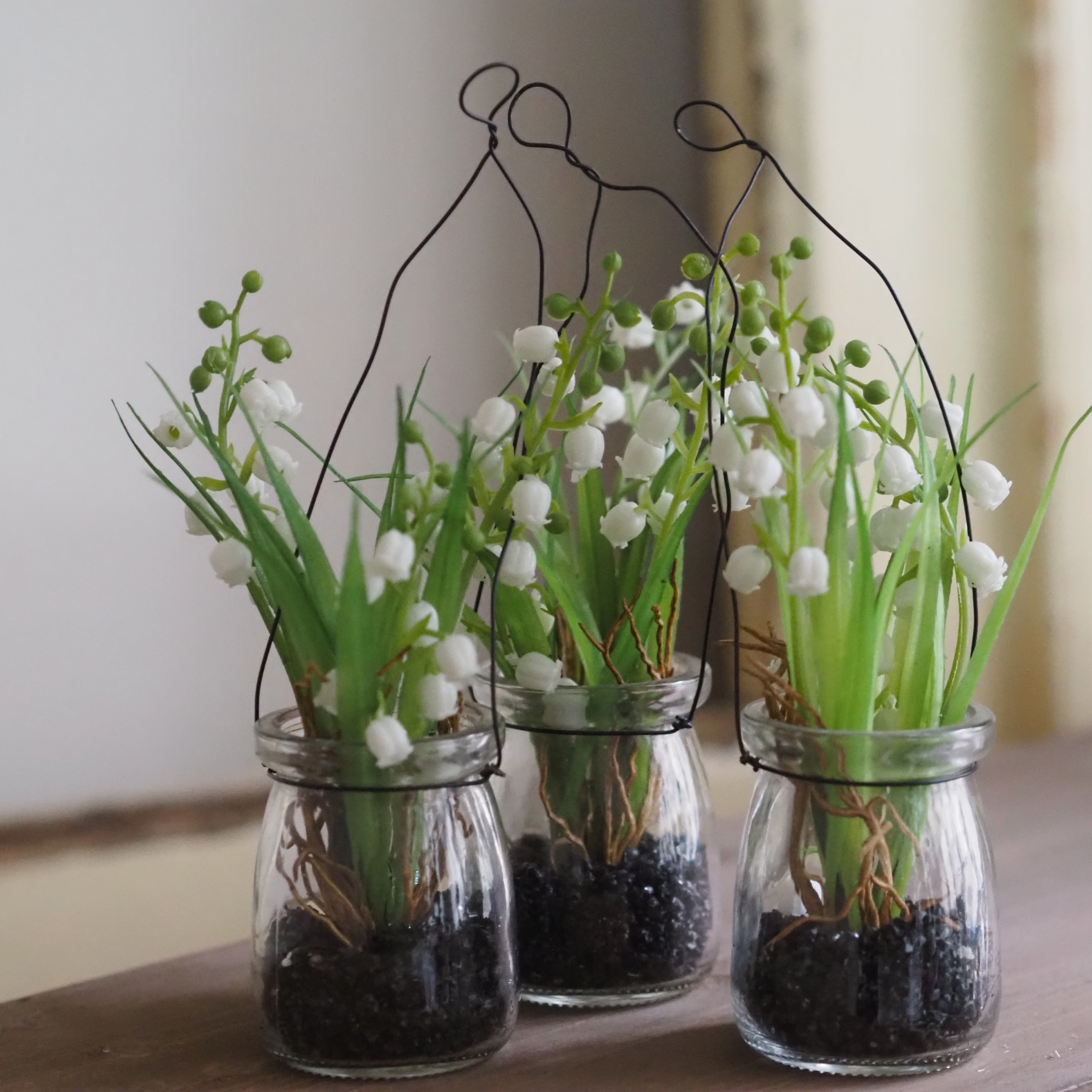 Maiglöckchen Glasanhänger · Hängedekoration im Glasgefäß