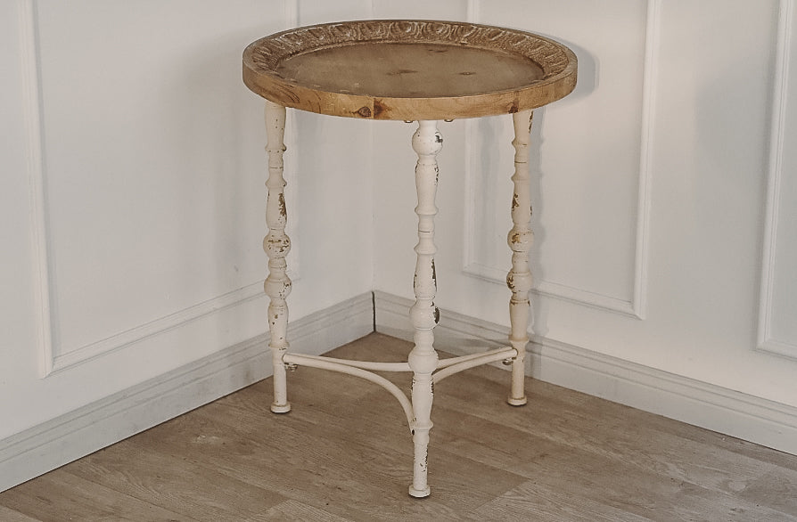 Beistelltisch rund Shabby Chic Holz Vintage-Look