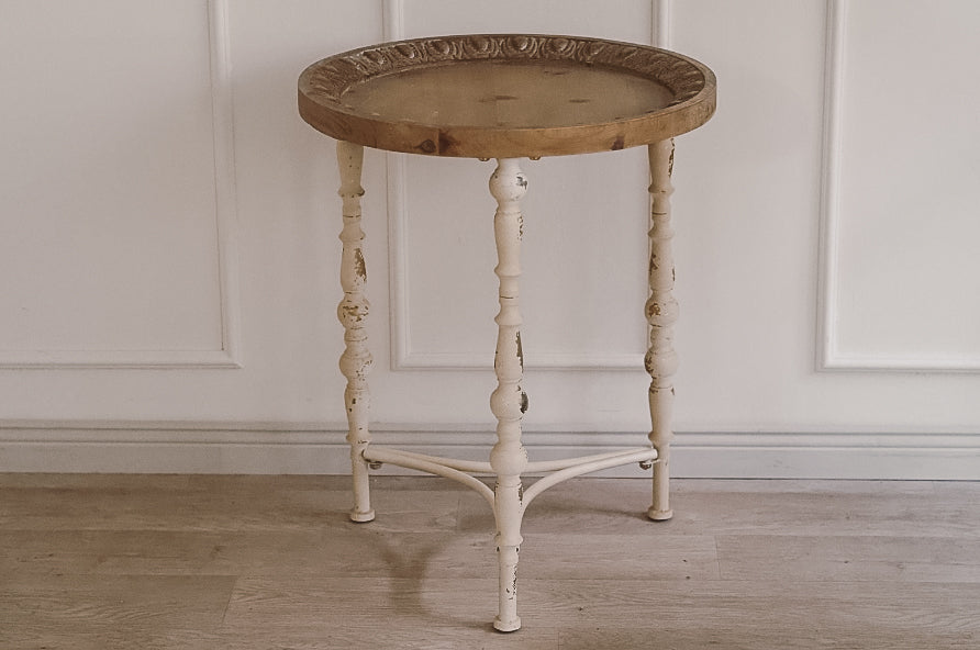 Beistelltisch rund Shabby Chic Holz Vintage-Look